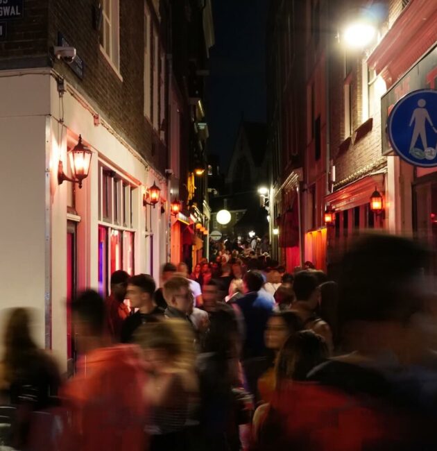 Night view of the Red Light District