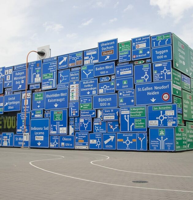 Traffic signs at the Swiss Transport Museum