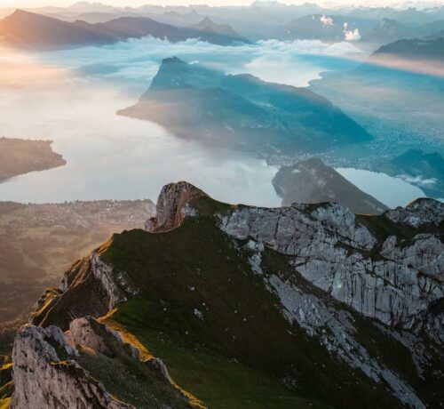 View from the summit of Mount Pilatus