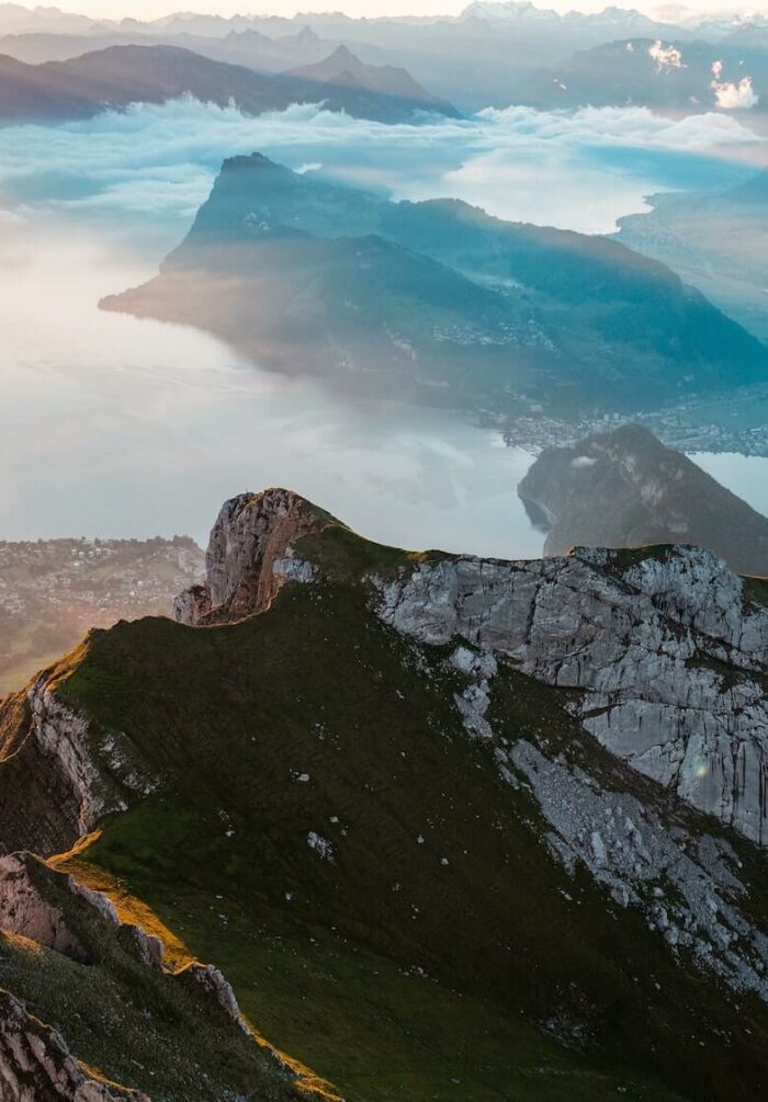 View from the summit of Mount Pilatus