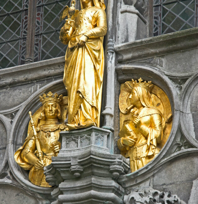 Facade of the Basilica of the Holy Blood in Bruges