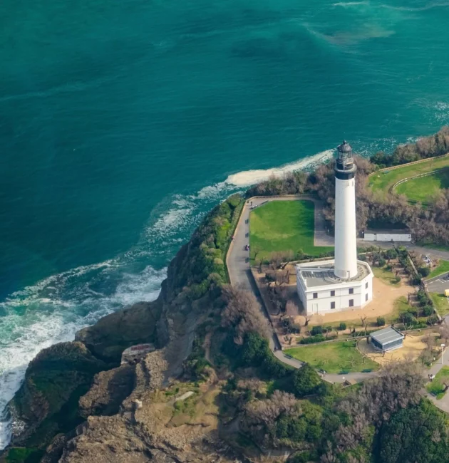 Aerial view of the Biarritz lighthouse