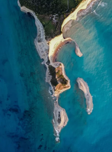 Vue aérienne de l'île de Corfou