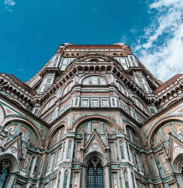 The marble facade of the Santa Maria del Fiore Cathedral